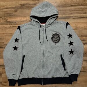 Y2K Nike LeBron James  Lion Head King Zip Up Hoodie Sweatshirt